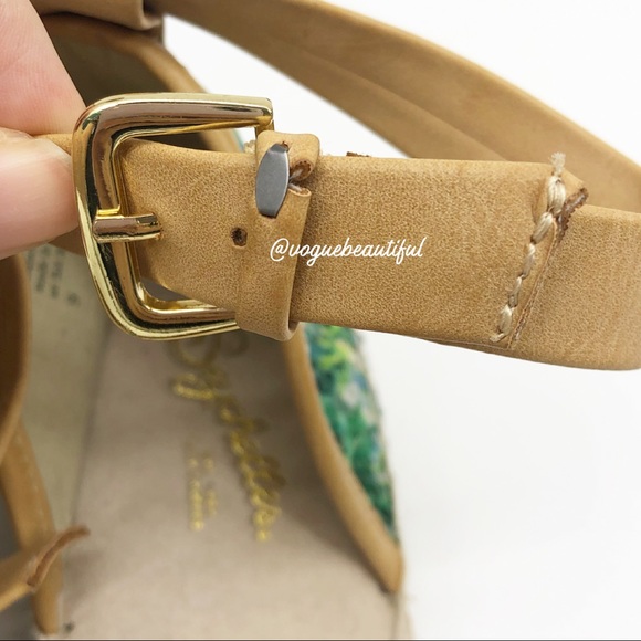 Seychelles Leaf Print Ankle Strap Espadrilles - Picture 3 of 8